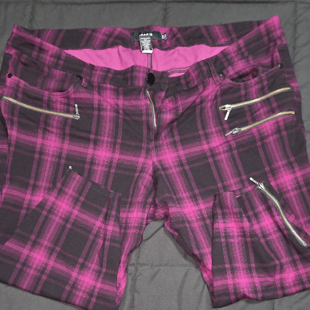 Torrid Purple and Black Plaid Cargo Pants
